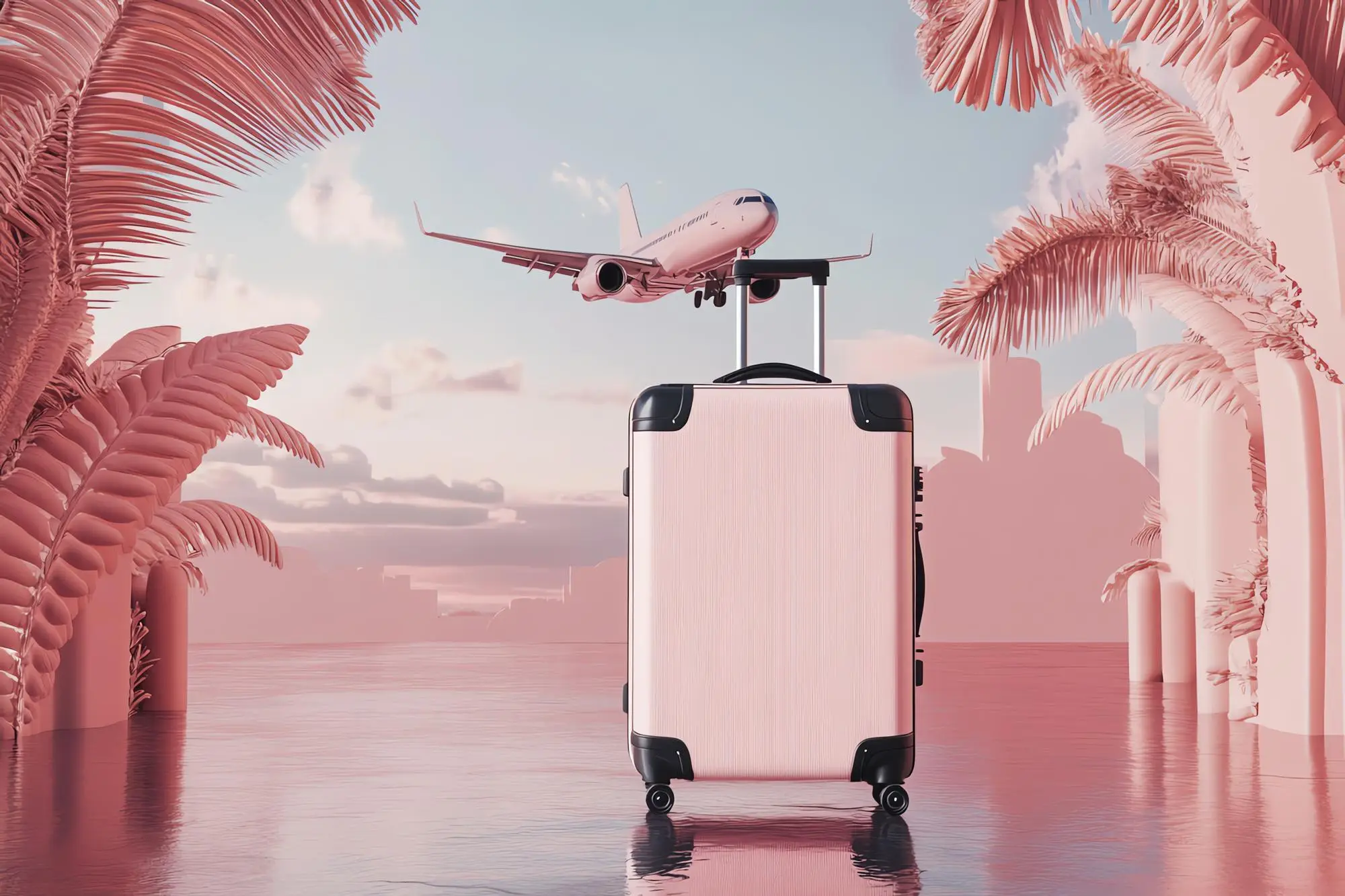 Kelionės į tropikus - paplūdimys su palmėmis